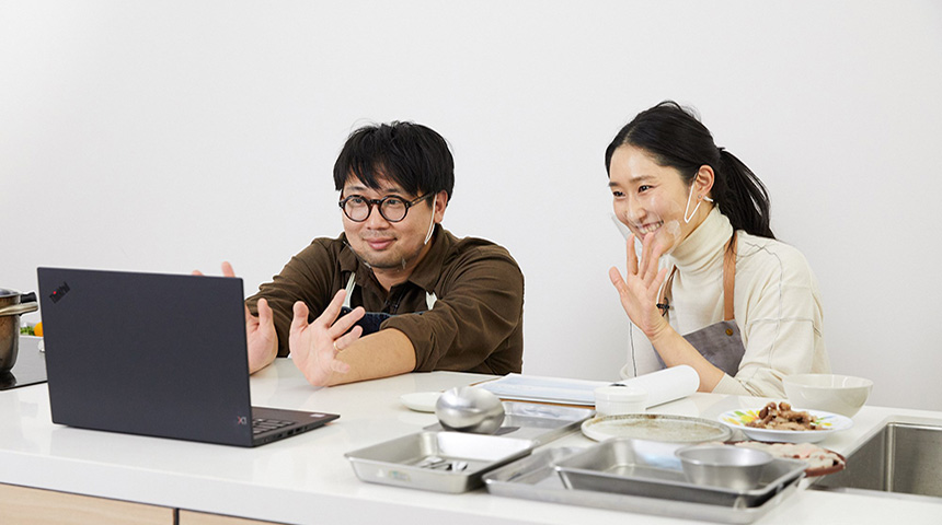 茨城食材を愉しむ オンライン料理教室
『料理通信』のキッチンより