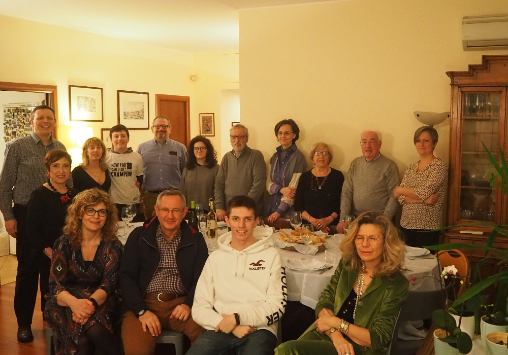 ミラノの会員自宅での夕食会。