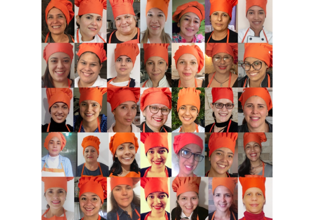ヴェネズエラの女性のための料理学校の生徒たち。