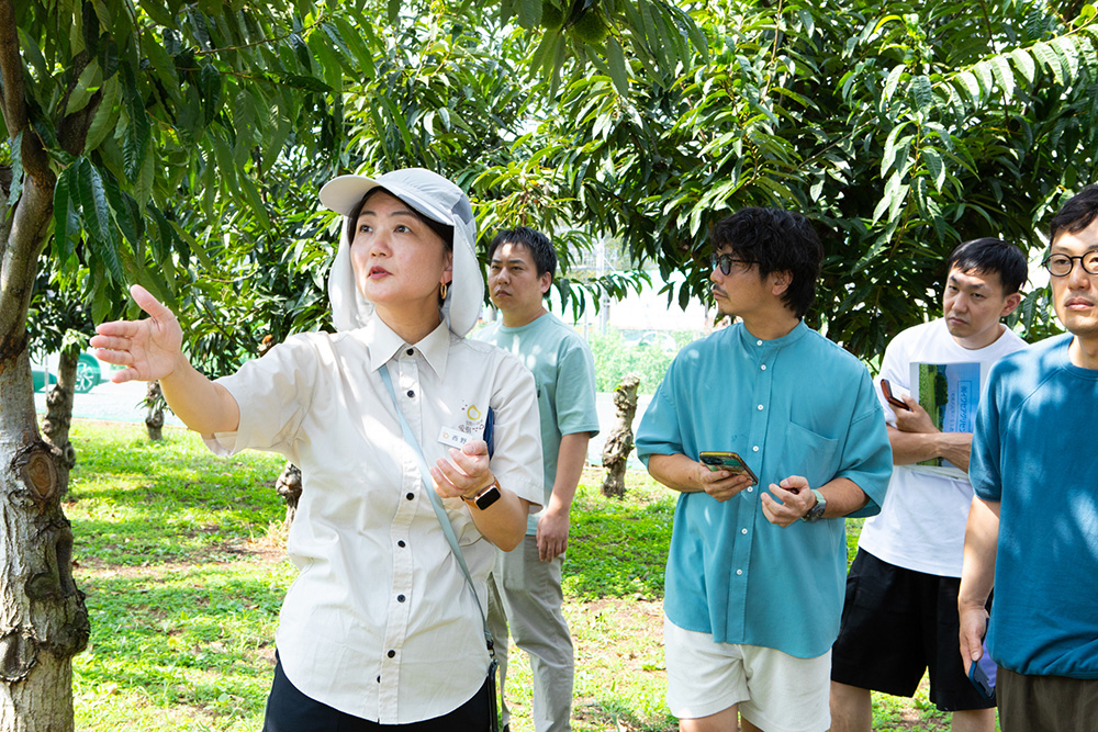 「愛樹マロン」代表取締役の西野歩さん。栗栽培の専門家である堀田弘氏の下、矮化栽培を実現、2011年に特許を取得した。