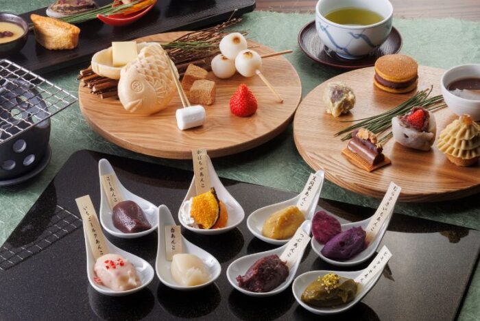 あんこに特化。品川プリンスホテルの和のアフタヌーンティー「おこたであったか 餡くらべ」<br />

