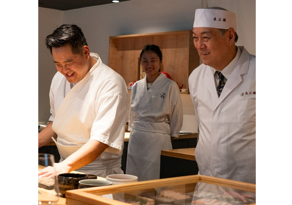 「魚三楼」の師匠荒木稔雄氏とのコラボレーション