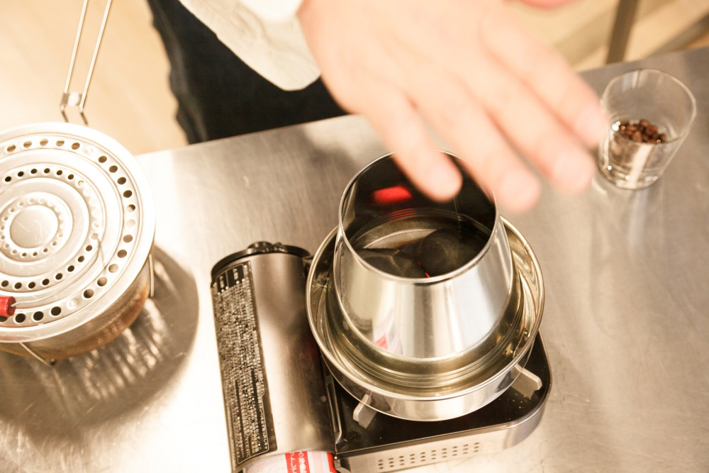 ［２］遠赤石を温める